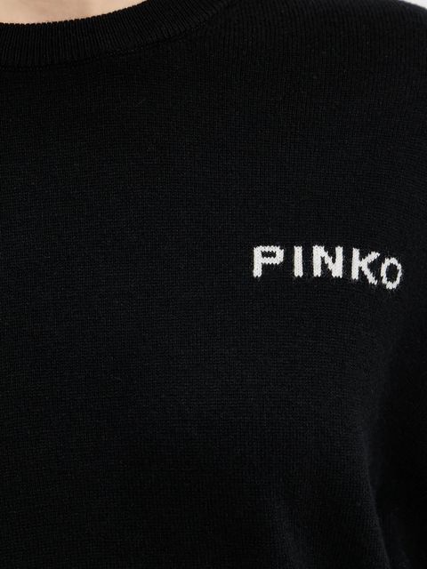 Pinko sweter wełniany damski kolor czarny 105561 A2SI