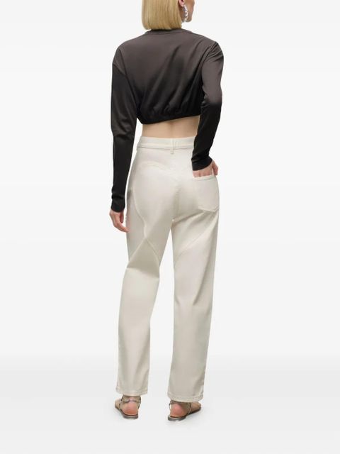 AREA crystal-cluster long-sleeve t-shirt - Grey