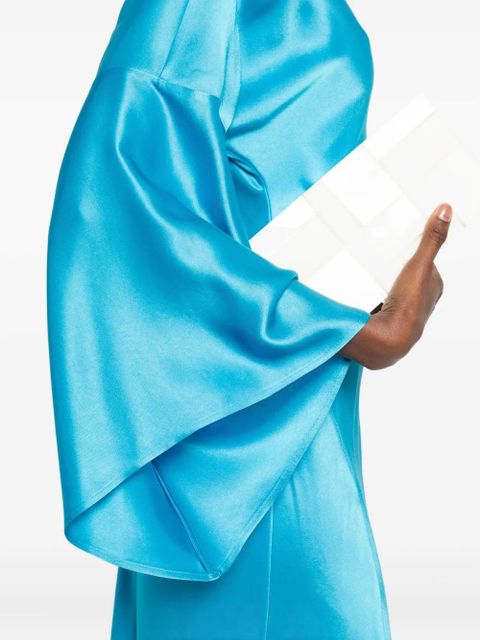 PINKO flared-sleeve slit dress - Blue