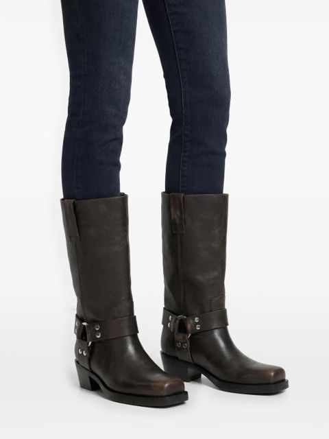 Paris Texas Roxy 45mm leather biker boots - Black