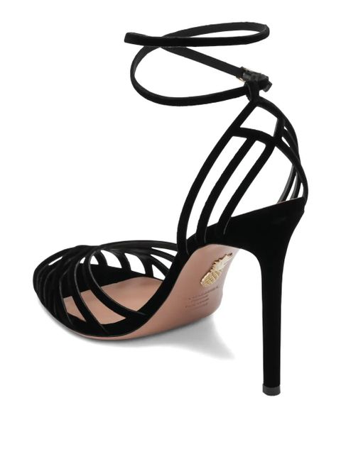 Aquazzura 105mm Wild Dream velvet sandals - Black