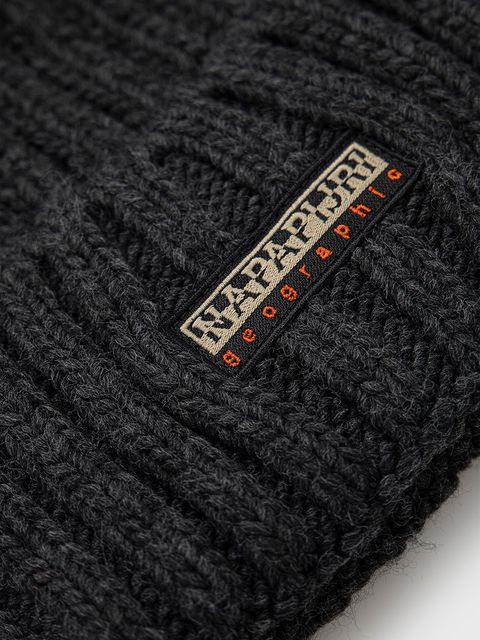 Napapijri czapka z domieszką wełny kolor szary z domieszką wełny