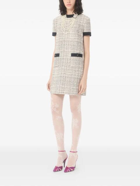 Valentino Garavani short dress in square tweed - Neutrals