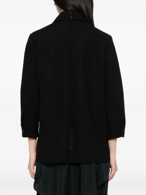 Jil Sander wool collared top - Black