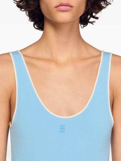 SANDRO contrast-trim knit bodysuit - Blue