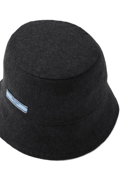 Prada logo patch bucket hat - Black