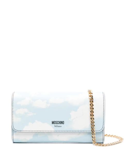 Moschino cloud-print chain wallet - Blue - zdjęcie produktu nr 1