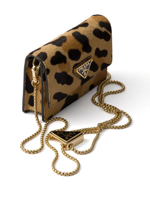 Prada printed leather cardholder - Brown