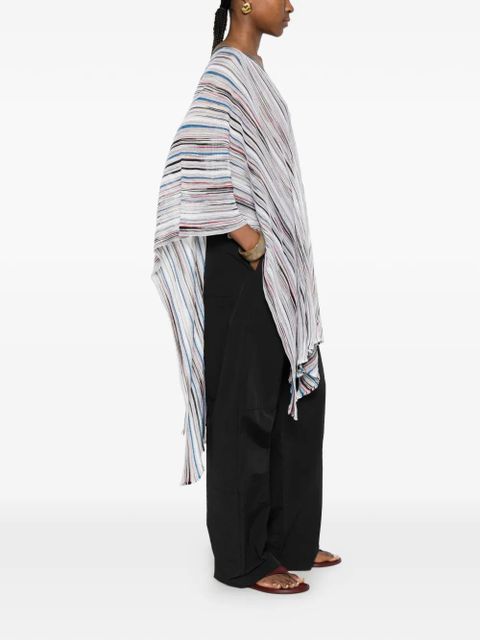 Missoni striped V-neck poncho - White - zdjęcie produktu nr 2