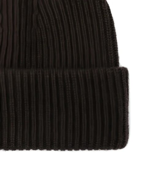 Almada Label ribbed cuffed beanie hat - Brown - zdjęcie produktu nr 2