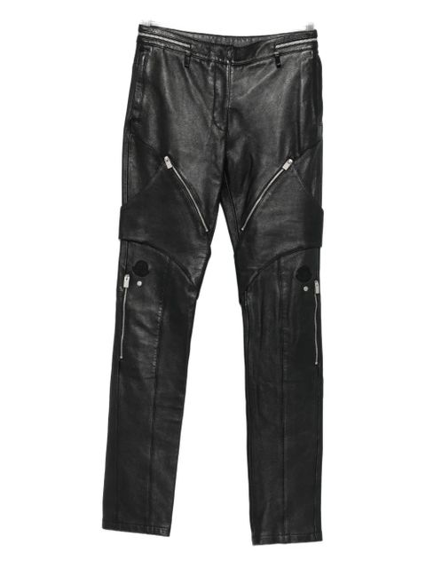 Moncler zip-pocket leather trousers - Black