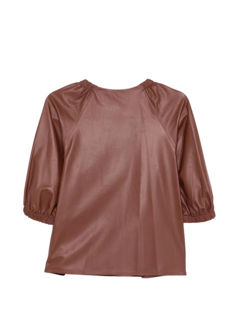 Yves Salomon gathered leather top - Brown - zdjęcie produktu nr 2