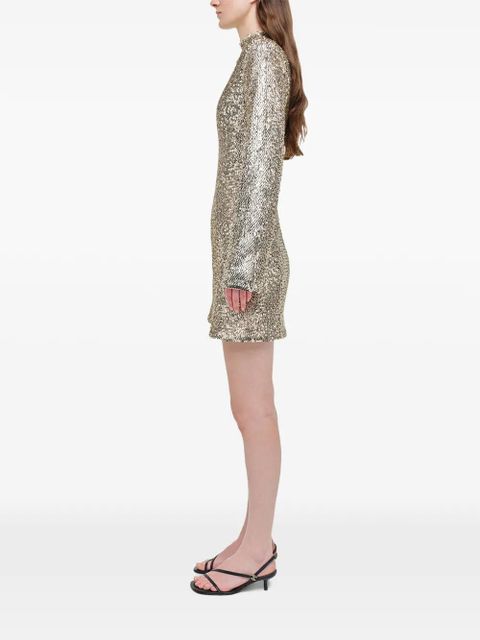Simkhai Opal sequin long-sleeve mini dress - Gold
