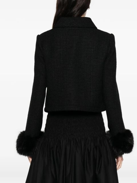 Self-Portrait tweed jacket - Black