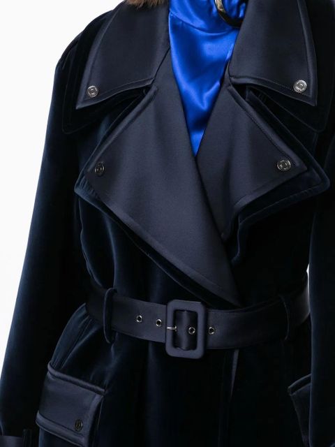 TOM FORD notched-lapels belted coat - Blue