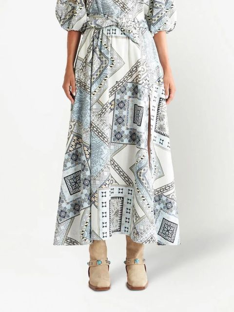 ETRO geometric print cotton skirt - White - zdjęcie produktu nr 2