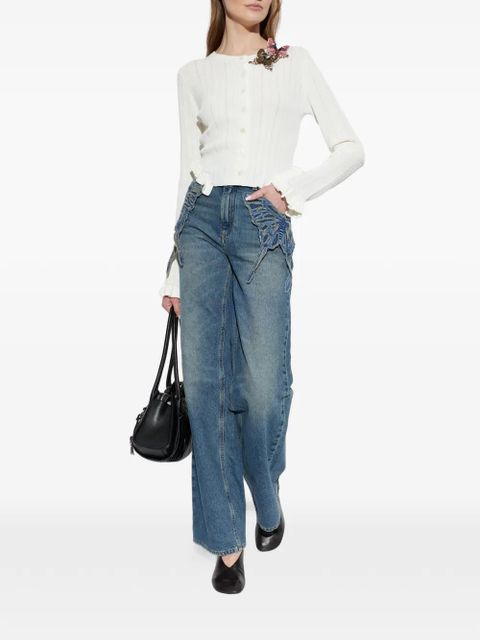 Blumarine butterfly-appliqué cardigan - White - zdjęcie produktu nr 2