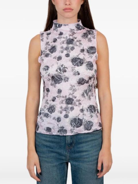 GANNI floral-print top - Pink - zdjęcie produktu nr 1