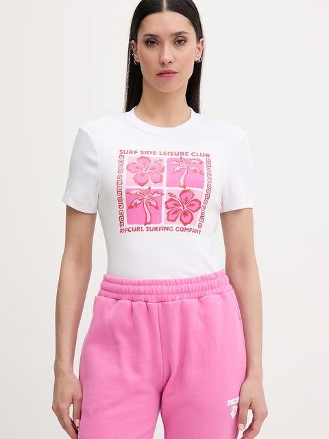 Rip Curl T-shirt damski bawełniany z elastanem SURF SIDE - zdjęcie produktu nr 2