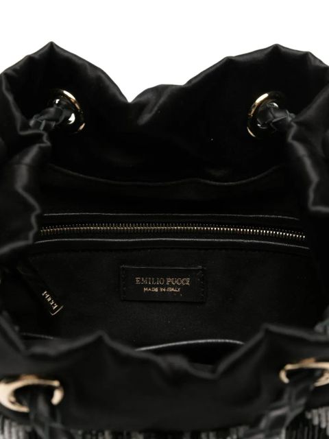 PUCCI beaded-fringe bucket bag - Black