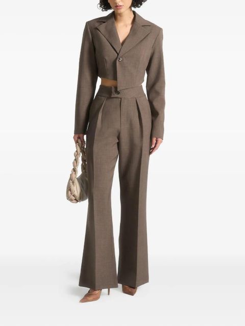 Manière De Voir Dina asymmetric tailored cropped blazer - Brown