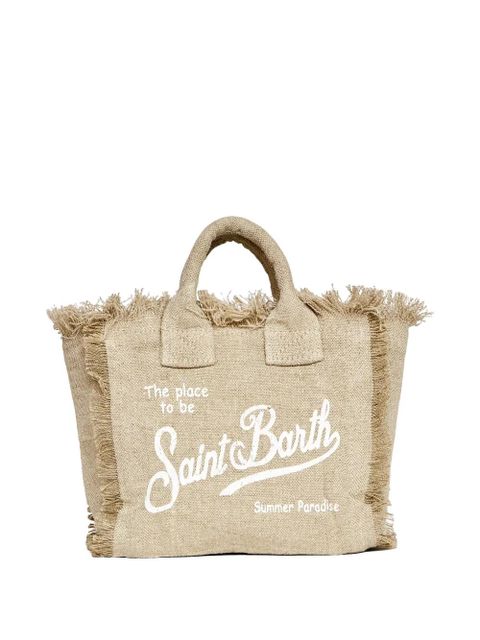 MC2 Saint Barth mini Vanity frayed linen tote bag - Neutrals - zdjęcie produktu nr 2