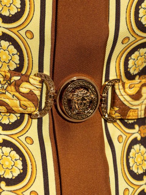 Versace silk belted mini shirt dress - Yellow