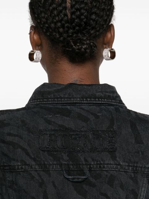 ROTATE BIRGER CHRISTENSEN zebra-print denim jacket - Black