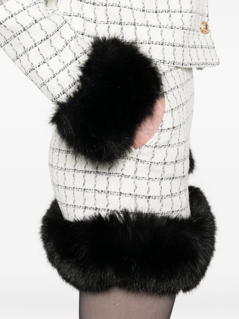 Self-Portrait trimmed mini skirt - Neutrals