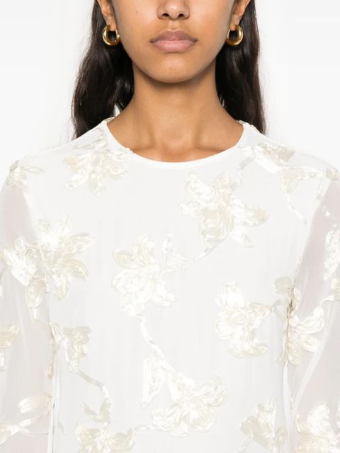 ROTATE BIRGER CHRISTENSEN flower-mesh mini dress - Neutrals