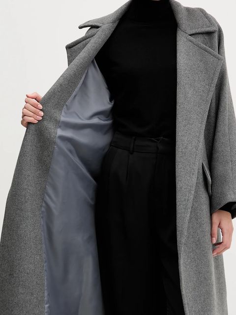 Sandro Ferrone płaszcz z dodatkiem wełny kolor szary S18YBFRADA