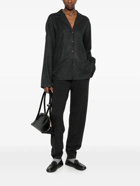 TOTEME monogram-pattern flannel shirt - Grey