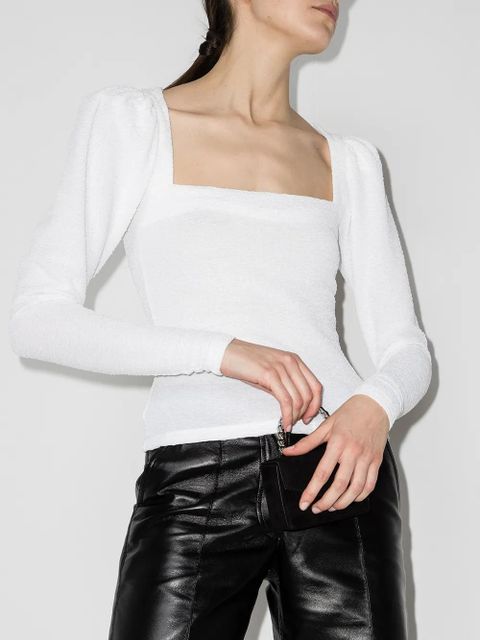 ROTATE BIRGER CHRISTENSEN Stevie square-neck long-sleeve top - White