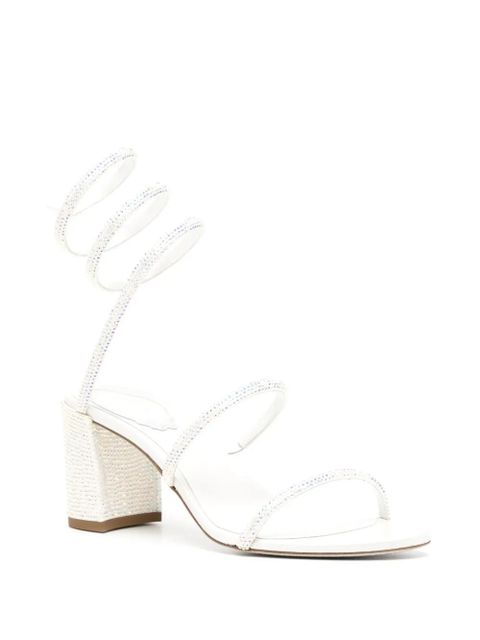 René Caovilla Cleo 80mm crystal-embellished sandals - White - zdjęcie produktu nr 2