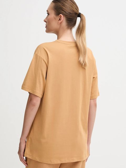 Dkny t-shirt bawełniany damski kolor brązowy DP5T1470