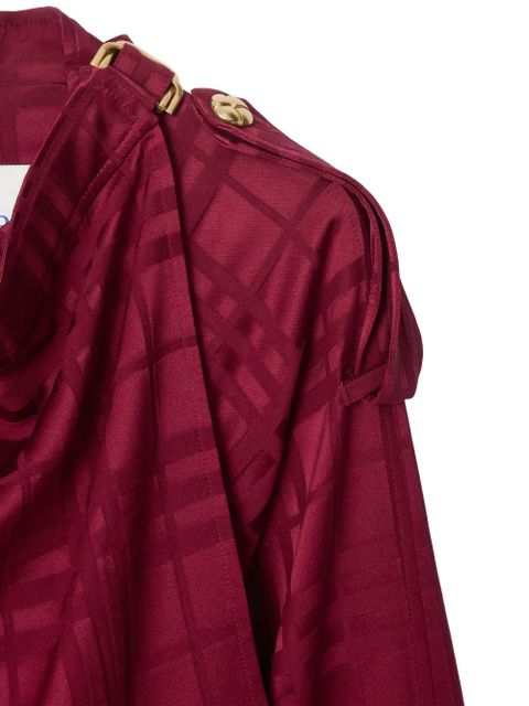 Burberry check double-breasted silk trench coat - Red - zdjęcie produktu nr 2