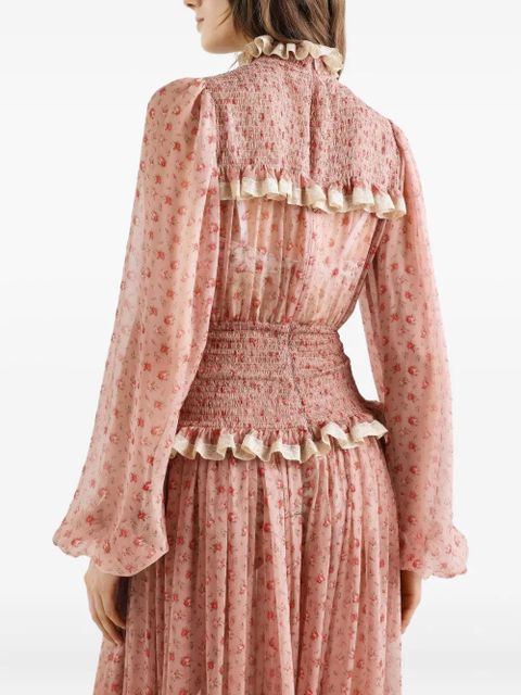 Dolce & Gabbana ruffled floral maxi dress - Pink