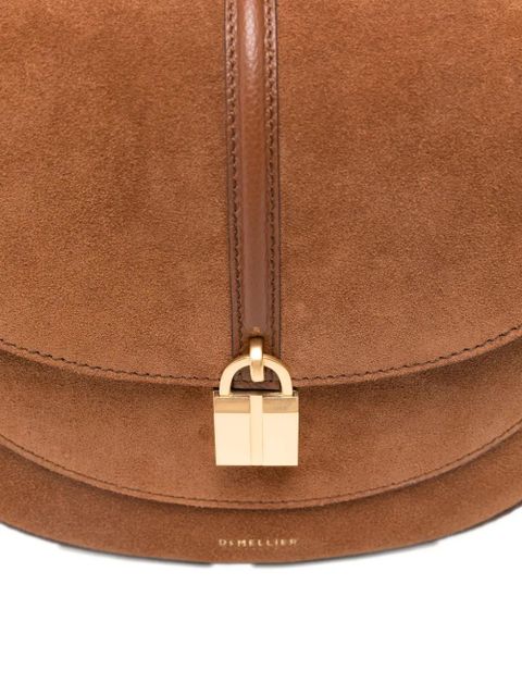 DeMellier Siena padlock suede cross body bag - Brown