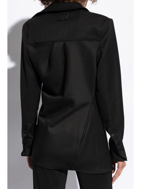 Jacquemus asymmetric long-sleeve shirt - Black