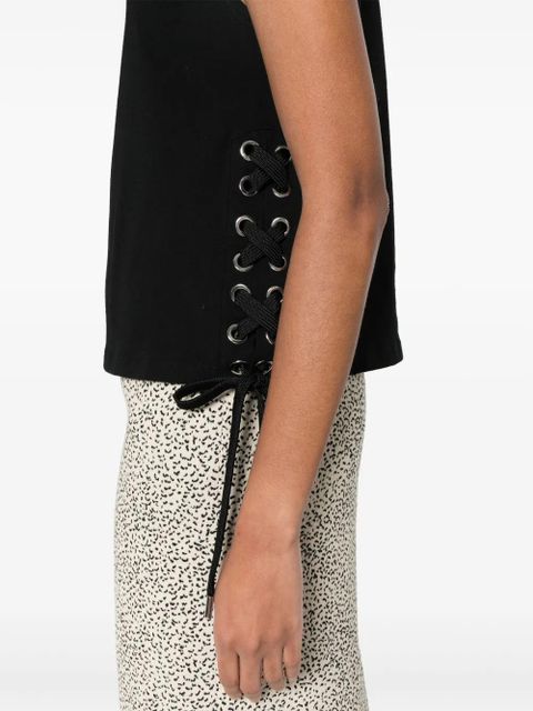 PINKO sleeveless cotton top - Black