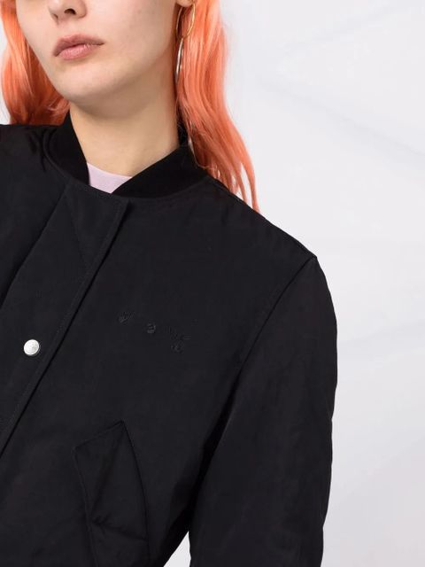 Off-White embroidered logo bomber jacket - Black