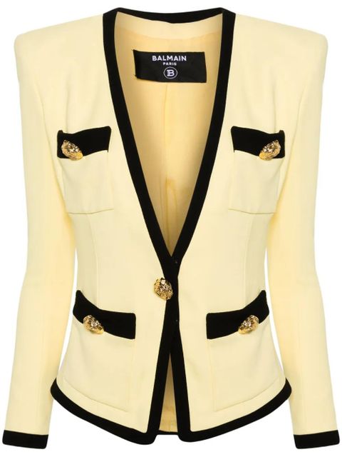 Balmain collarless crepe blazer - Yellow - zdjęcie produktu nr 1