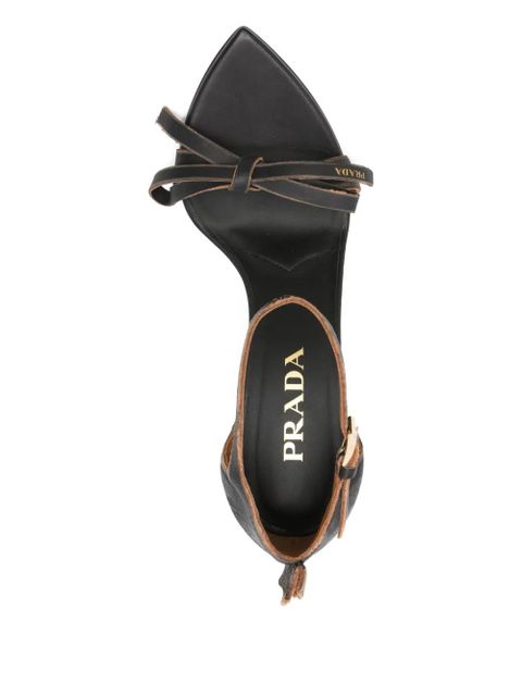 Prada 85mm bow-embellished sandals - Black