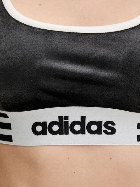 adidas Originals top welurowy Winterized kolor czarny JW7282