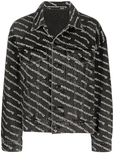 Alexander Wang all-over logo-print jacket - Black - zdjęcie produktu nr 1