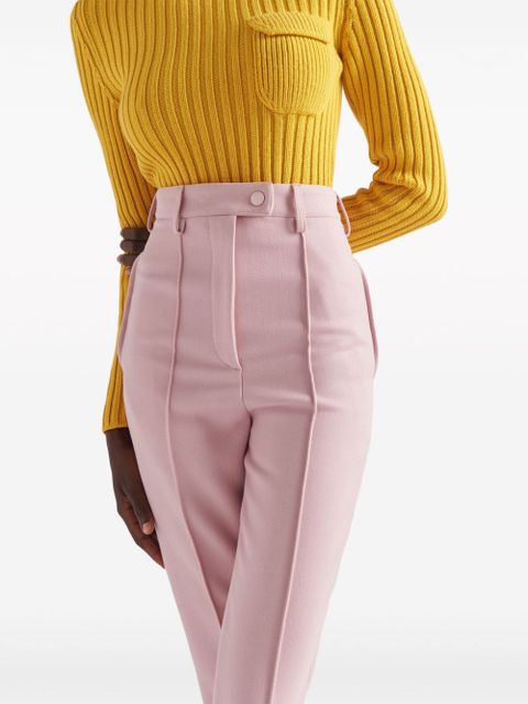 Prada high-rise natté trousers - Pink