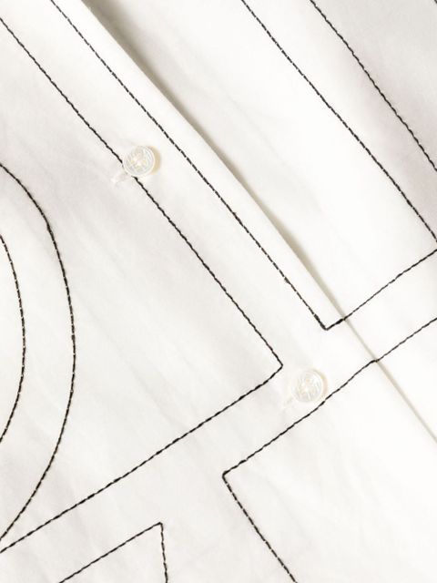 TOTEME monogram-embroidered shirt - White - zdjęcie produktu nr 2