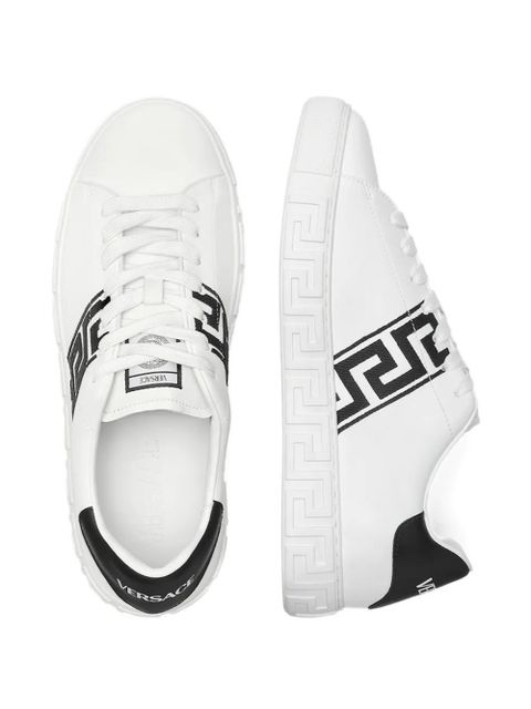 Versace greca embroidered sneakers - White