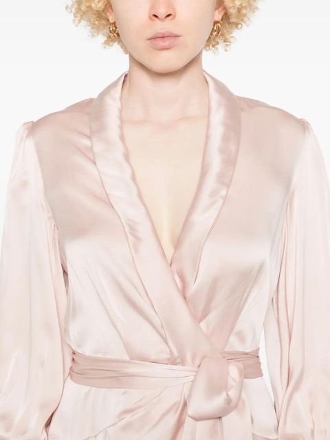 ZIMMERMANN silk wrap mini dress - Pink