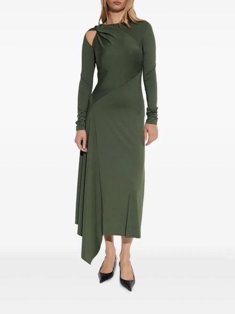 Victoria Beckham twisted asymmetric midi dress - Green